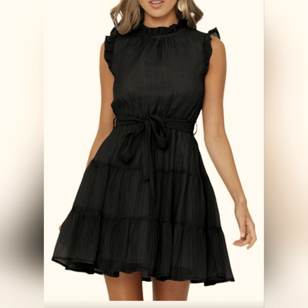 FARSAYS Tiered Ruffled Tie Sundress